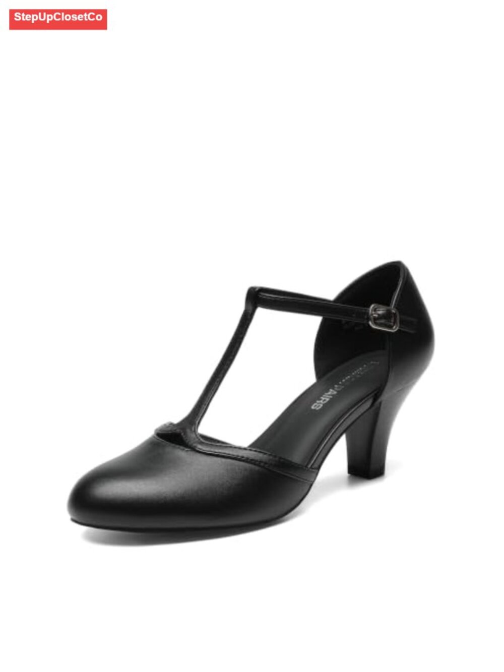 T-Strap Block Heels Women's Retro Vintage Pumps Mid Heel